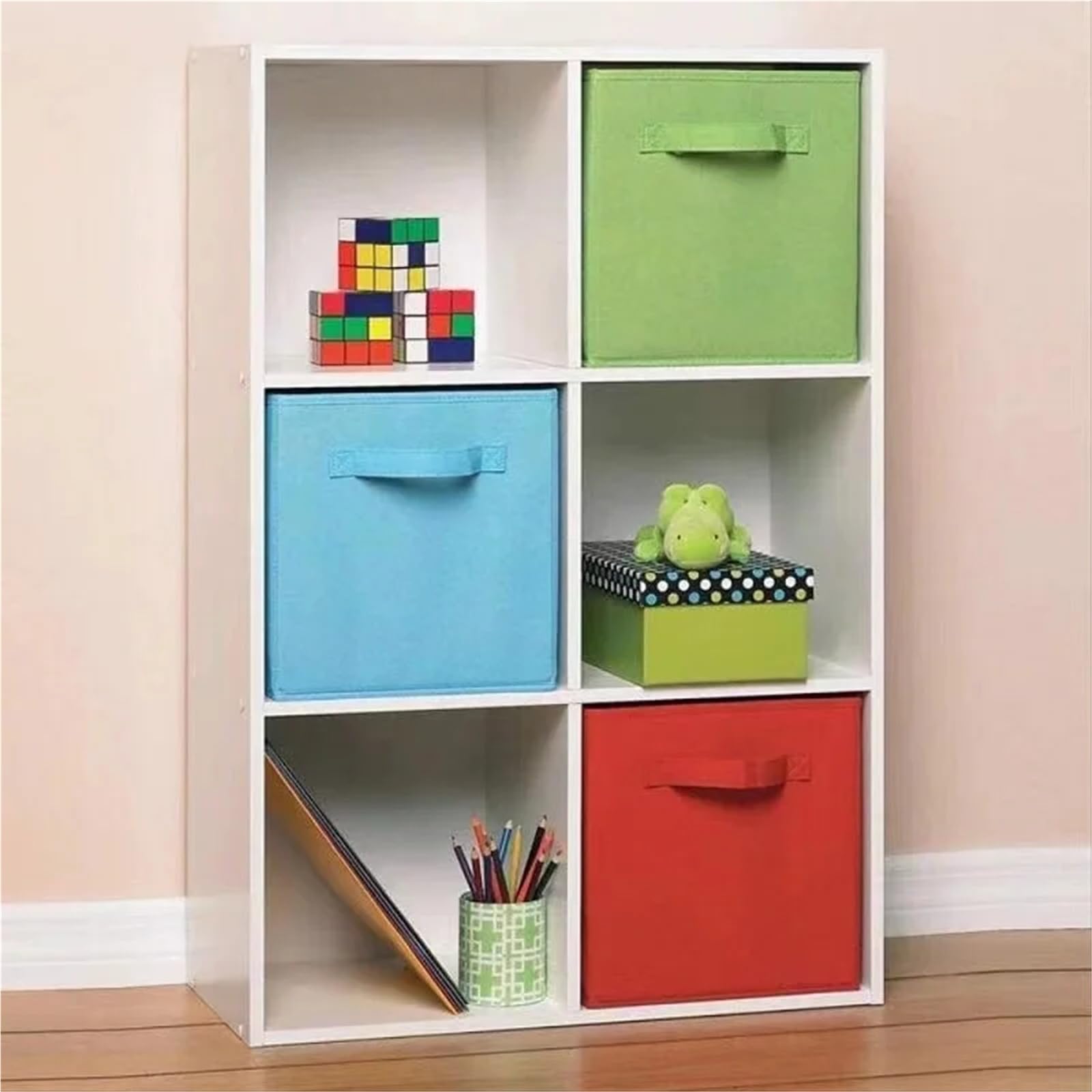 MRKU Boîte de Rangement pour sous-vêtements et Chaussettes, Organiseur de Soutien-Gorge, Compartiments cubiques en Tissu Non tissé, Poubelle Pliable pour la Maison, Rangement de Placard