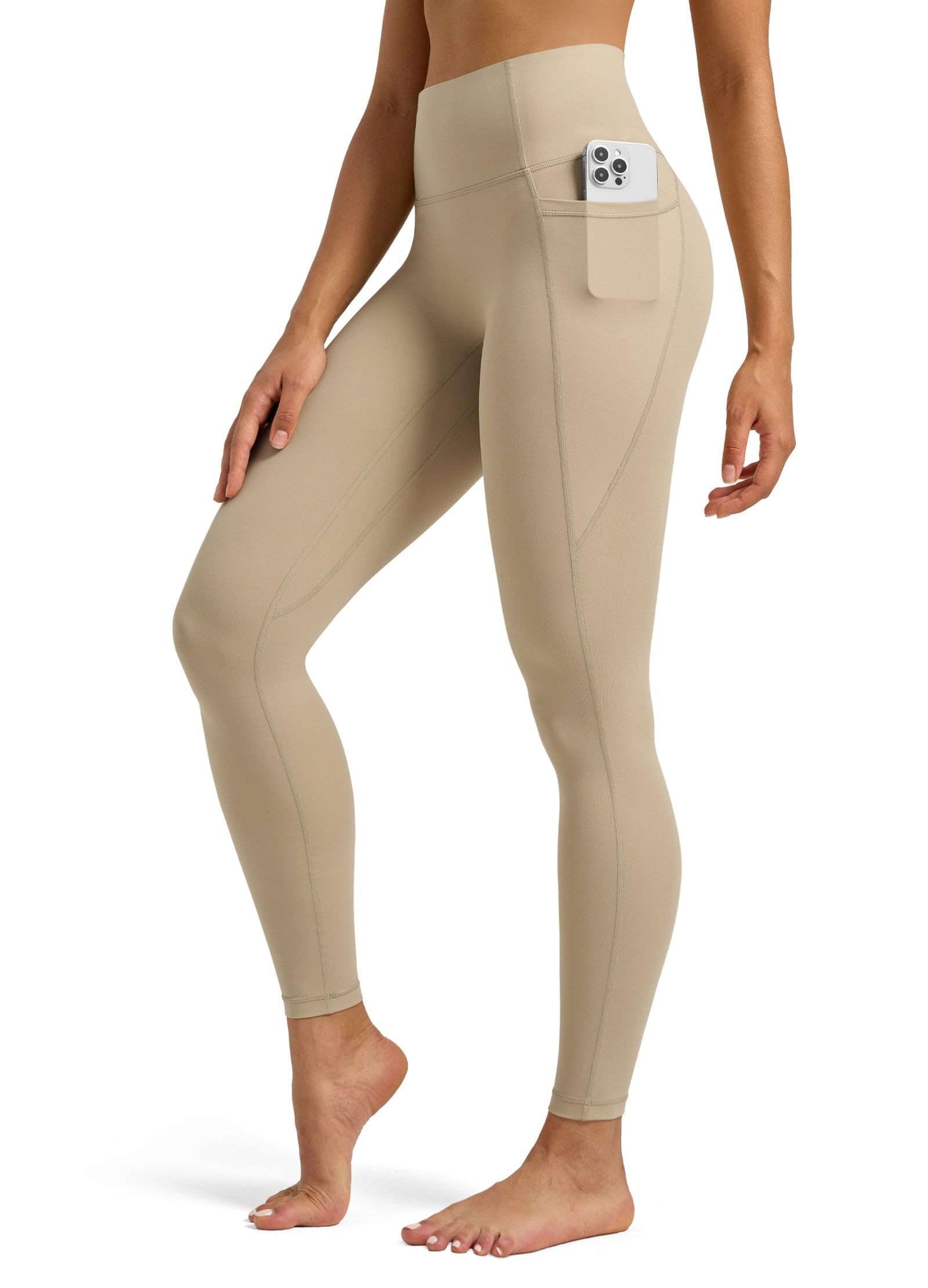 WILLIT Sport Leggings Damen Sporthose mit Taschen Yogahose Gym Leggings Blickdicht High Waist Lang Laufhose Workout 64cm/71cm