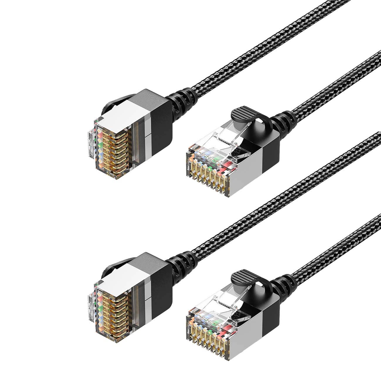 JUXINICE 2Pack CAT6a Ethernet Cable Slim 3FT, Thin CAT6 Ethernet Patch Cable, Flexible and Light 10Gbps Cat 6a Cord, UTP RJ45 Computer Network Cord