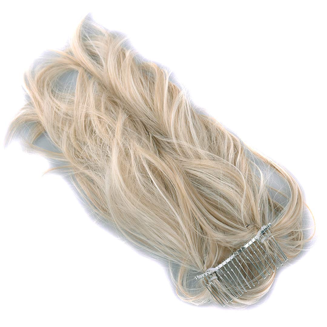 Aonmg Flexible Synthetic Hair Pieces Inserting Comb Ponytail Little Ponytail Clip In Hair s Hairband Accessories 16H613 10inches