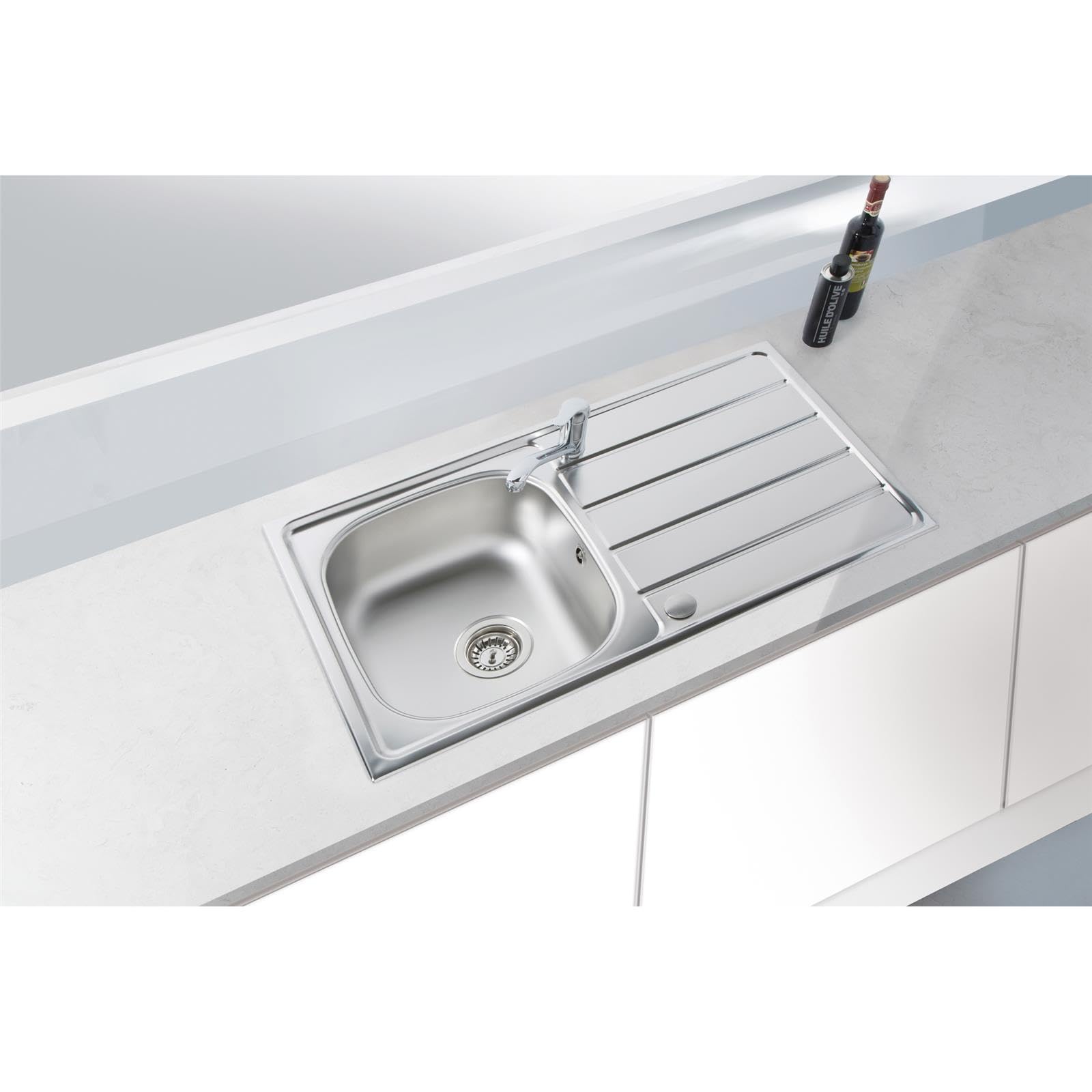 Liquida Stainless Steel Ks100ss 1.0 Bowl Reversible Inset Kitchen Sink