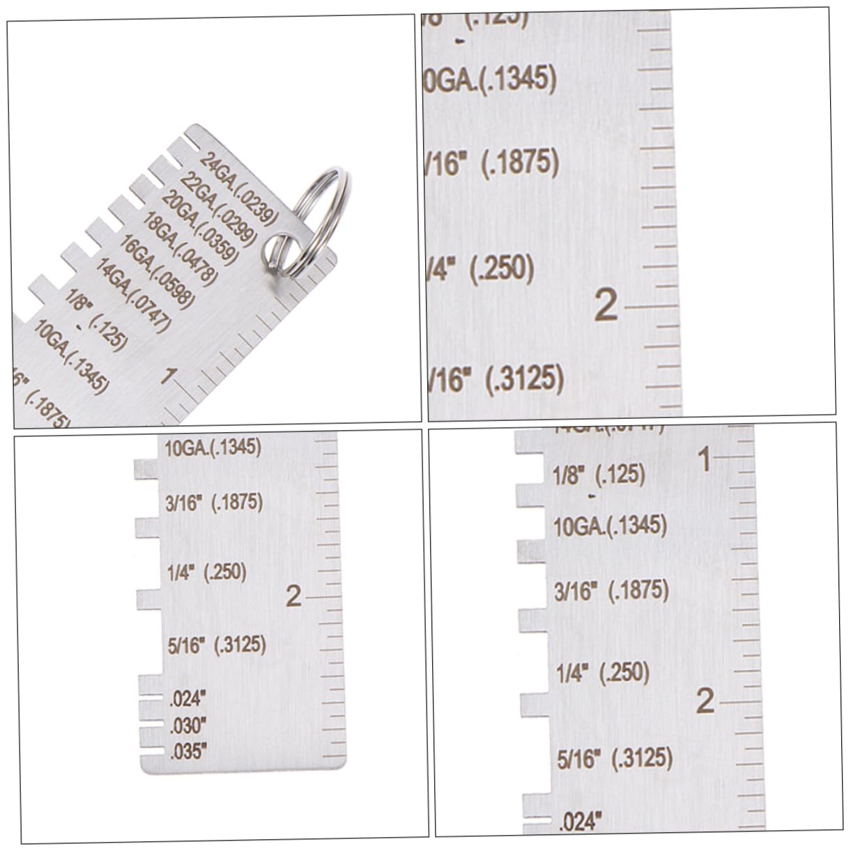 OSOLADY 2pcs Thickness Gauge Thickness Inspection Tool Steel Welding Gage Weld Gauge Weld Inspection Gauge Welding Measuring Thickness Measuring Tools Stainless Steel Silver