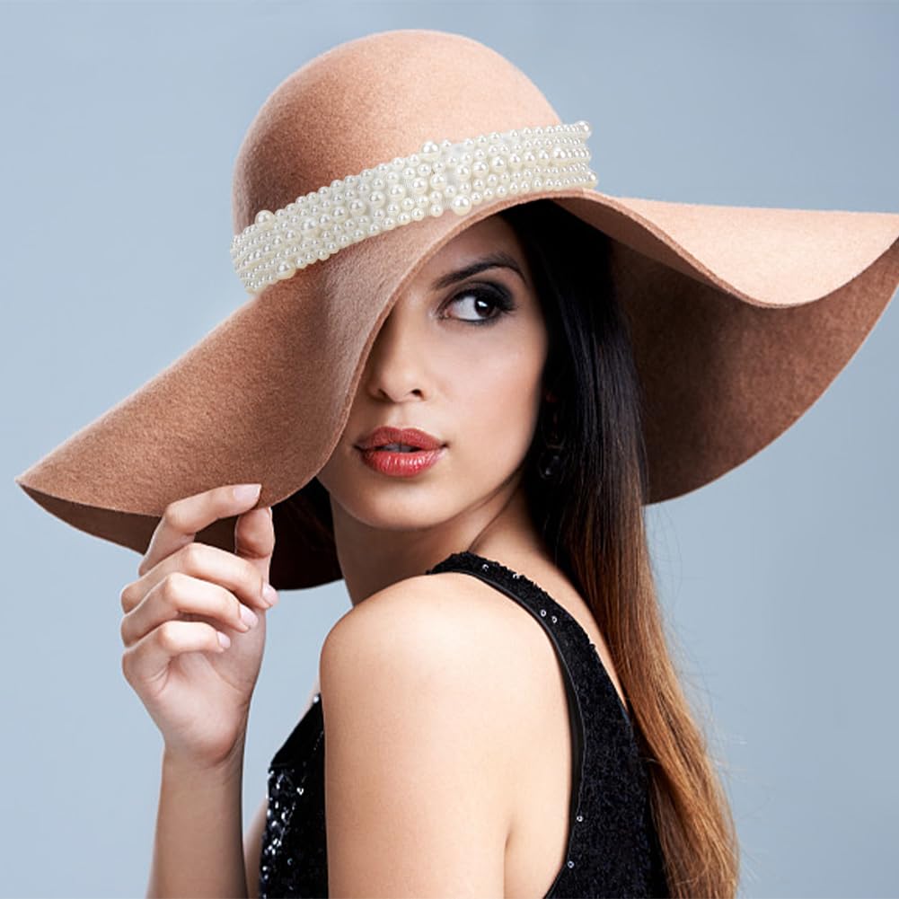 2 Bandes De Chapeau Perles Blanc - Décor Élégant Pour Chapeau Panama Ou Paille