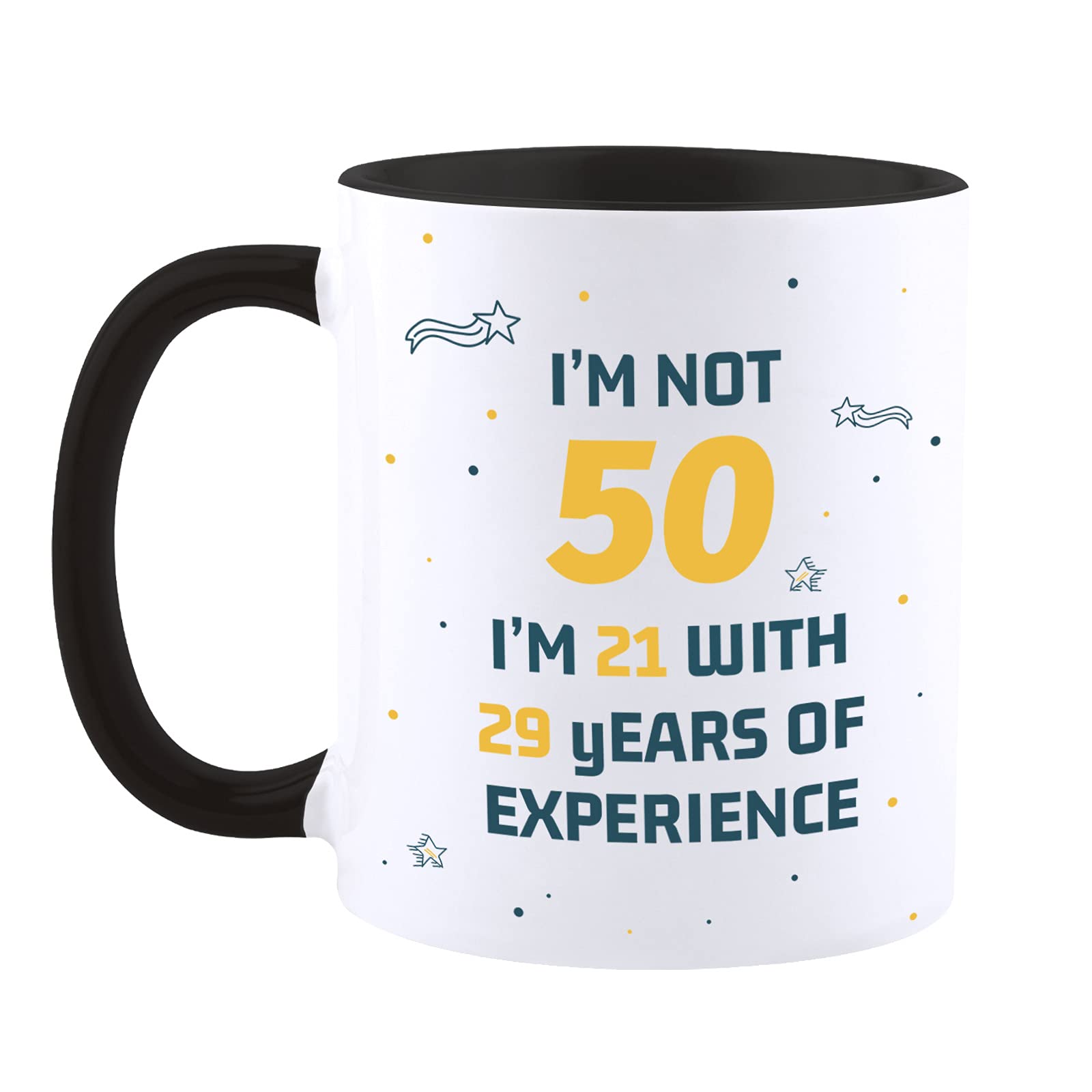 Panvola Fifty The Ultimate F Word Mug - Funny 50th Birthday Gift Ceramic Cup, 11 Oz, White