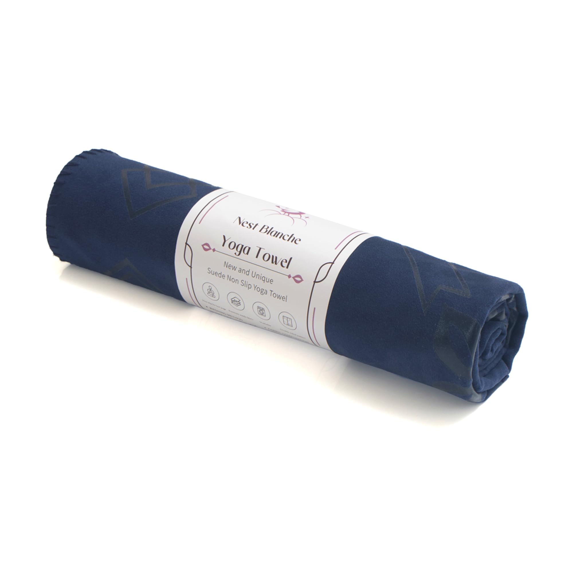 Non-Slip Yoga Mat Towel – Perfect for Hot Yoga, Pilates – Quick Drying, Reversible Use, Ultra-Absorbent, 72 Inches, Blue