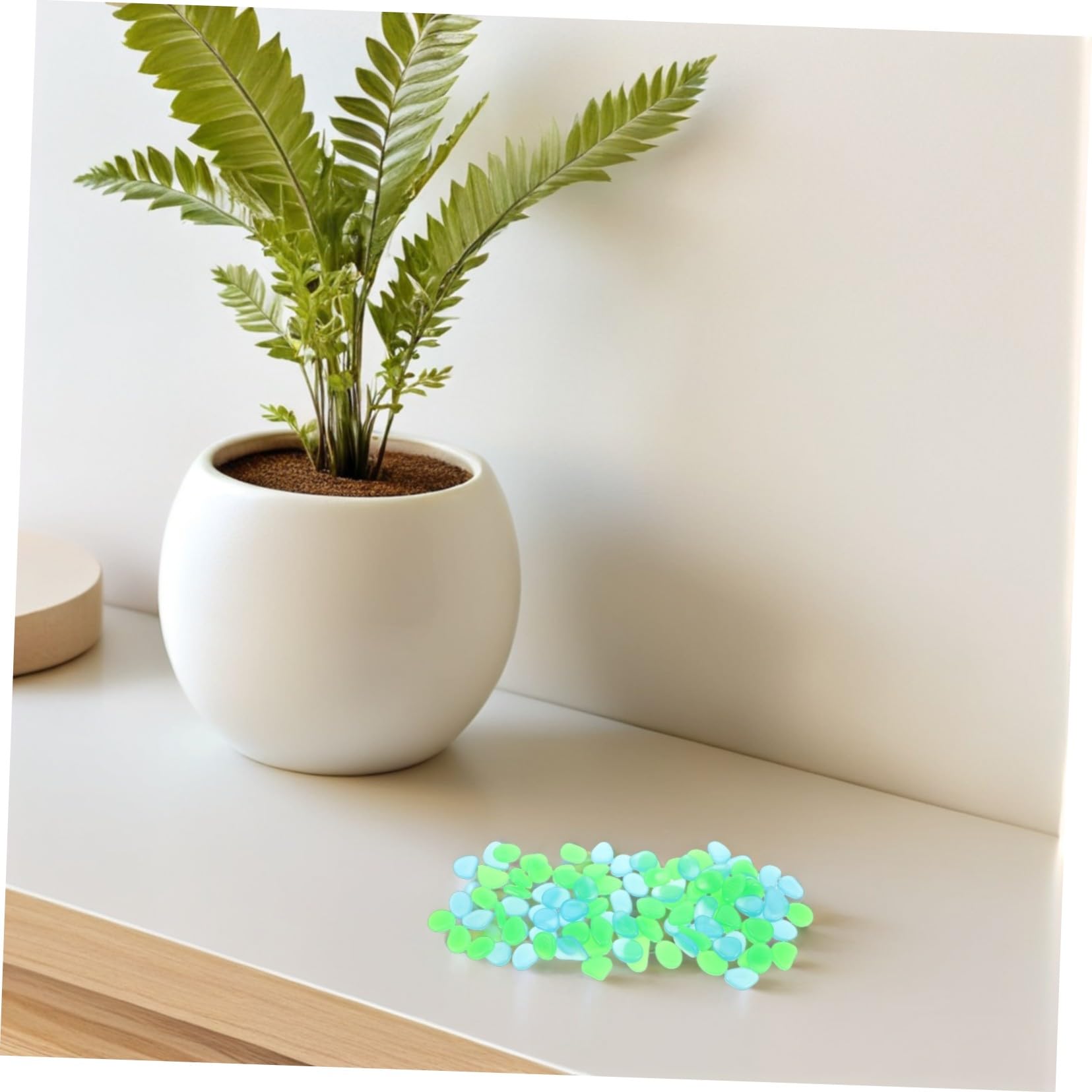 500 Piezas Piedras Luminosas para y Jardín Grava Decorativa Resistente al Agua para Peceras Decoración de Piscinas y Exteriores Guijarros Brillantes Azul y Verde para Paisajismo