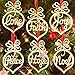 Bememo 18 Pack Christmas Decorations Wooden Hollow Letter Ornament Christmas Tree Hanging Pendant Decoration