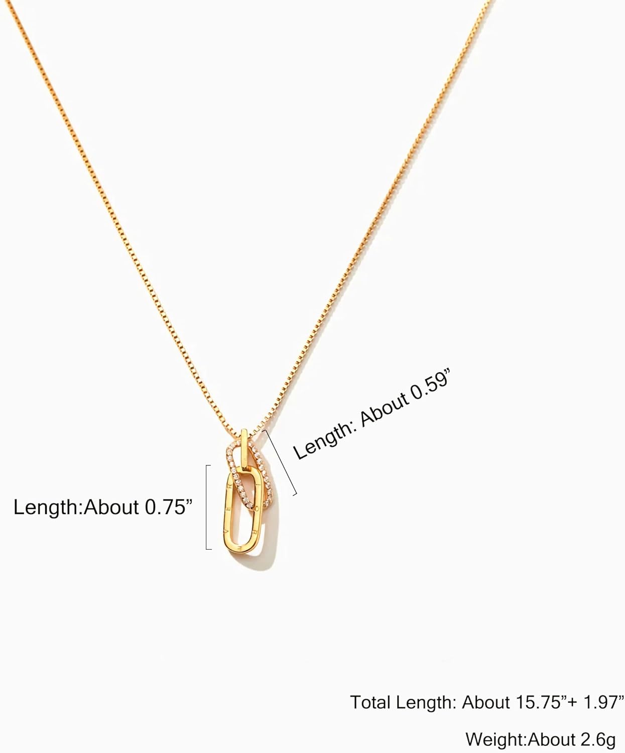 Mother Daughter Necklace Letter Paperclip Necklace 925 Sterling Silver 14K Gold Plated Interlocking CZ Pendant Necklace for Women Trendy Choker Necklace Jewelry - Image 6