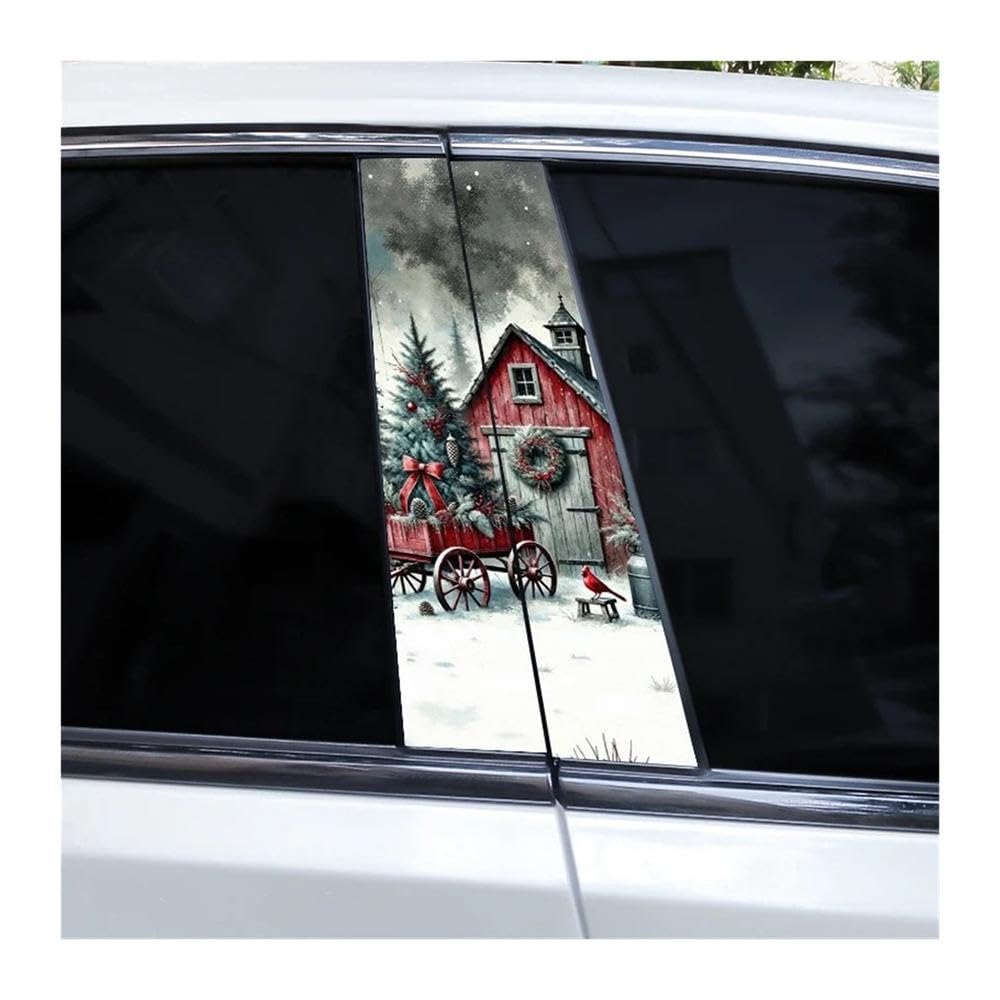 Bertdcx G Car Stickers Car Door Pillar Stickers Snowman Stickers Waterproof Vinyl Stickers Auto Parts(G)