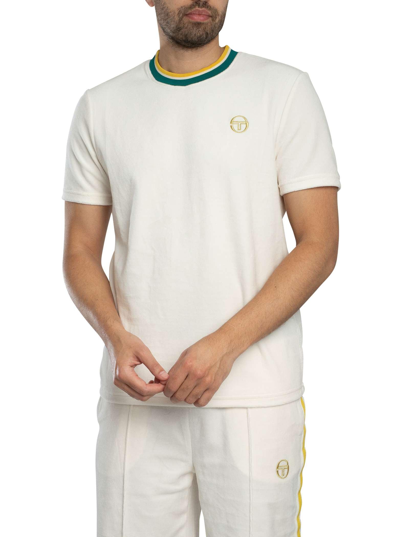 Sergio Tacchini Men's Gardenia Monte Velour T-Shirt, Xxl
