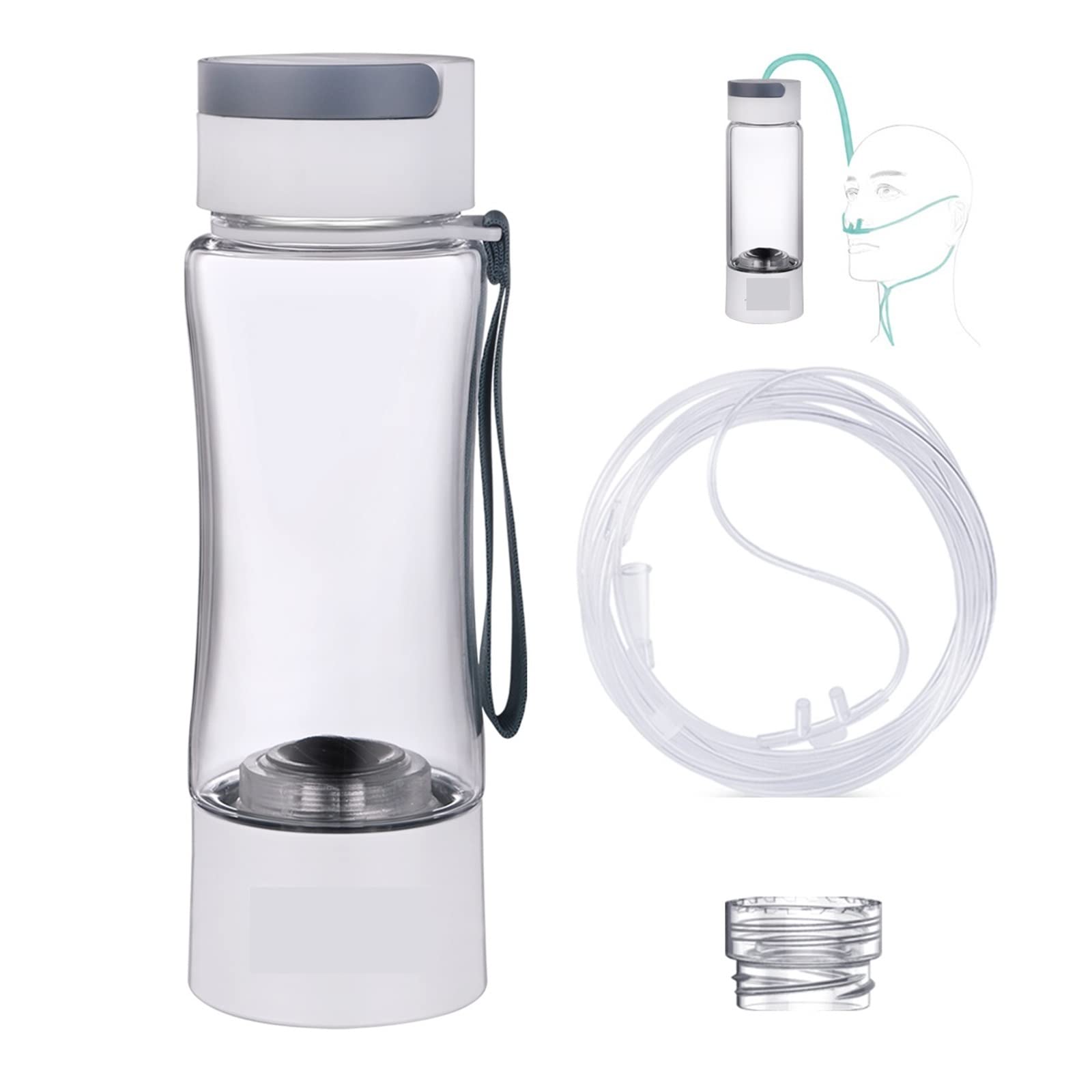 CVFRDD Hydrogen Rich Water Generator Bottle Cup - SPE PEM Dual Chamber Maker- H2 Inhalation device(Tritan Cupbody)
