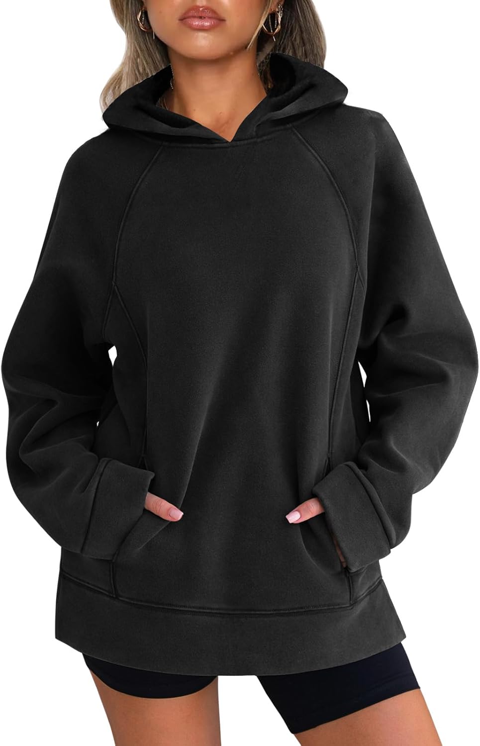 EXLURA Womens Heavyweight Cotton Hoodies Oversized Sweatshirts Fleece Pullover Fall Winter Vintage Washed Hoodie Pockets Y2K