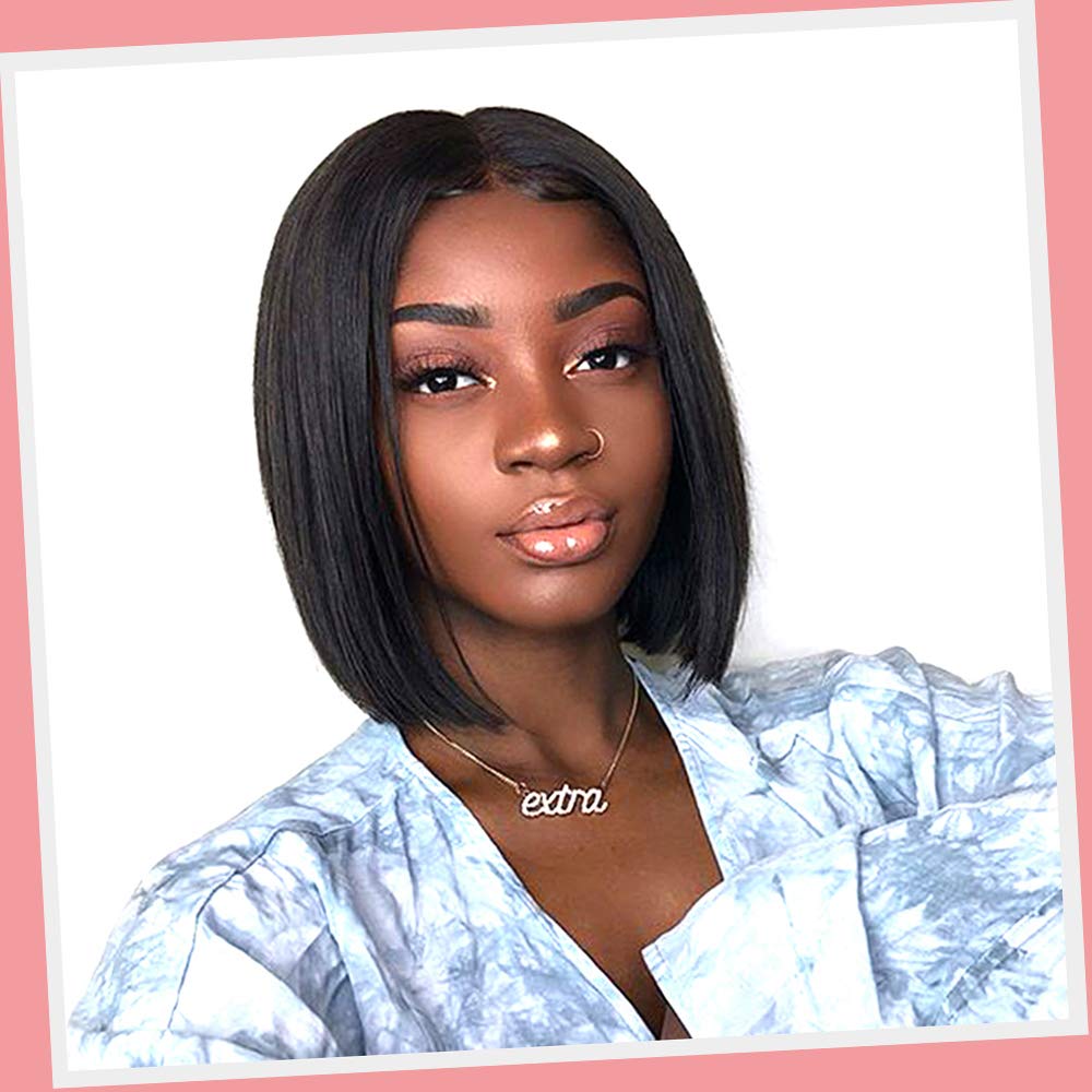 VIPbeauty Short Bob Wig, 130 Density 13x4 Short Lace