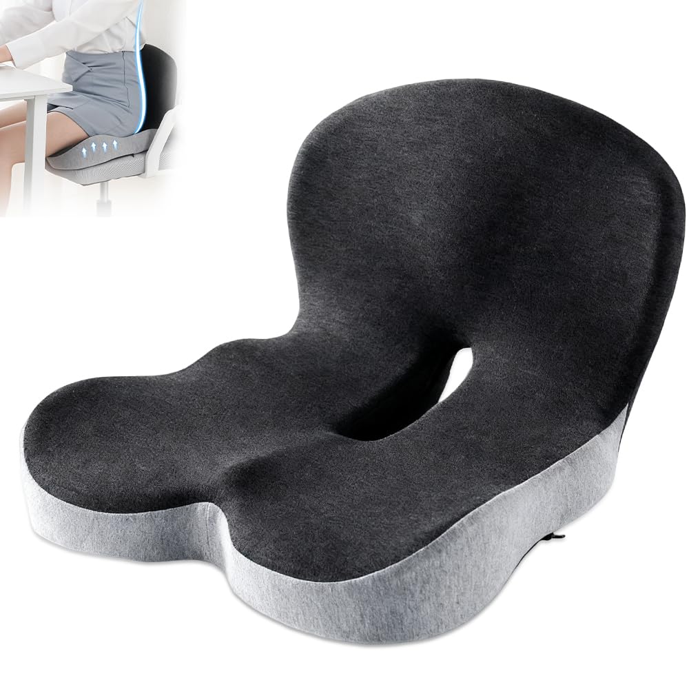 Coussin de siège de bureau ergonomique avec dossier en mousse à mémoire L