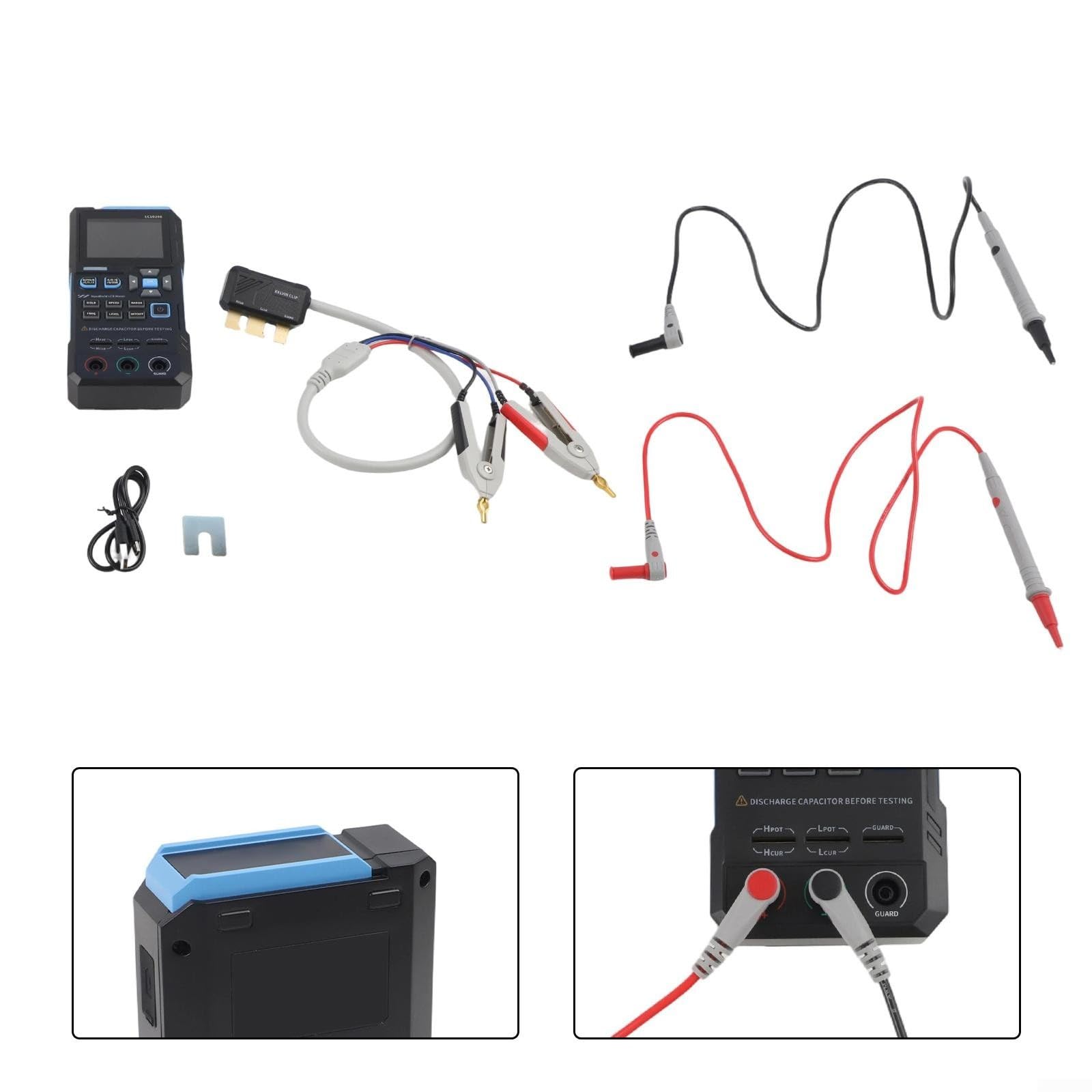Misuratore digitale LC1020E, tester portatile di induttanza di capacità, con 0,3% di precisione, ponte Kelvin a quattro terminali, per l'ordinamento delle parti elettroniche e (LC1020E in inglese)