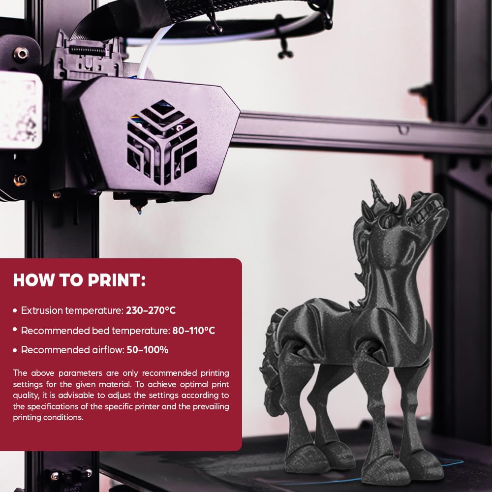 ROSA3D ABS+ Filament 1,75 mm do drukarek 3D - Materiały do druku Techniczny filament ABS do drukarek 3D - Materiały do druku 3D Akcesoria do druku 3D - Czarny Szpula 2,5 kg