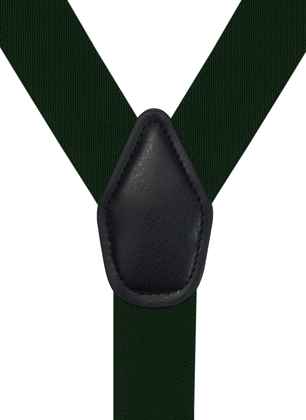 Moulen Men's Y-Back 1.4 Inches Wide Button End Elastic Adjustable Suspenders - Image 2
