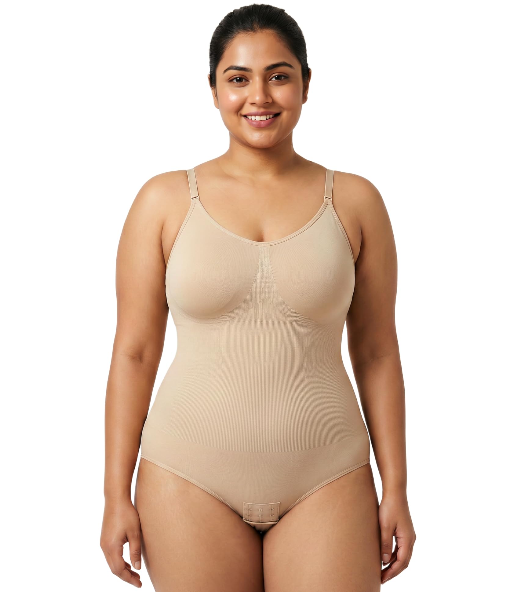 Women Seamless Body Shape Wear Bodysuit | Tummy Control Leotard Body Shaper | Hook & Eye Closure Slimming Camisole Bodysuit-image-45