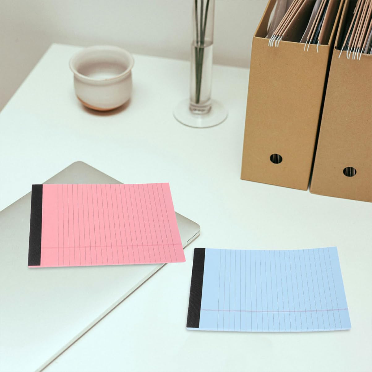 NUOBESTY 8 bloc-notes juridique couvercle ruban adhésif double face robuste manuel bi Cahier de cours Cahier de prise de notes bloc-notes pour les étudiants petits blocs-notes légaux Papier