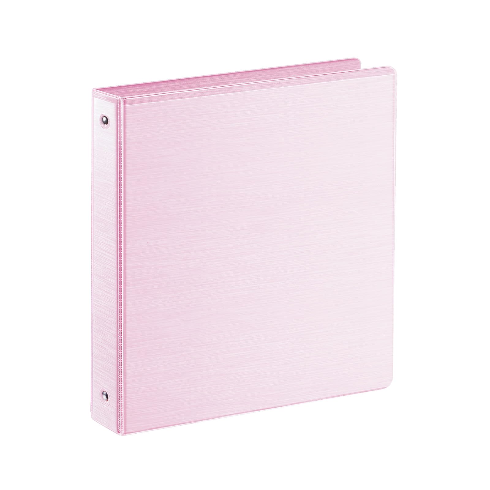 SUIN 1 Inch 3 Ring Binder, Clear 1'' View Presentation Binders with 2 Pockets, Fits 8.5 x 11 Letter Size, Durable Polypropylene, Non-Stick &amp; PVC-Free for School, Office &amp; Home (Brushed Peach Pink)