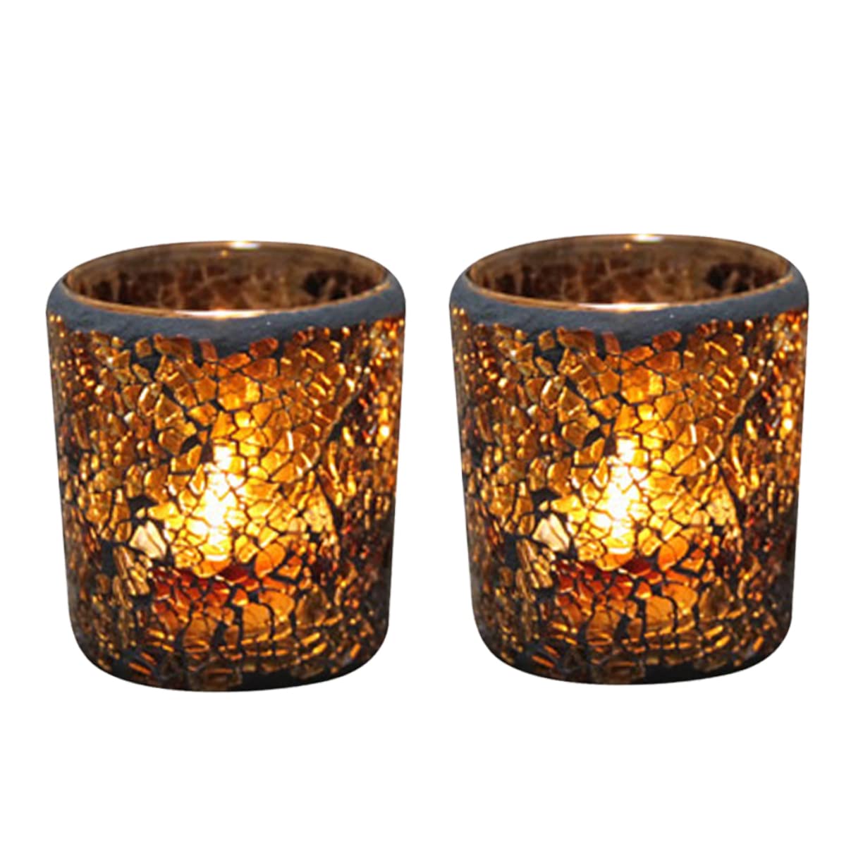 2pcs Mosaic Glass Jars Table Centerpiece Moroccan Decor for Home Glass Tea Light Holder tealight Holder Decors Glass tealight Holder Small Tea Light Holder Wedding Candle