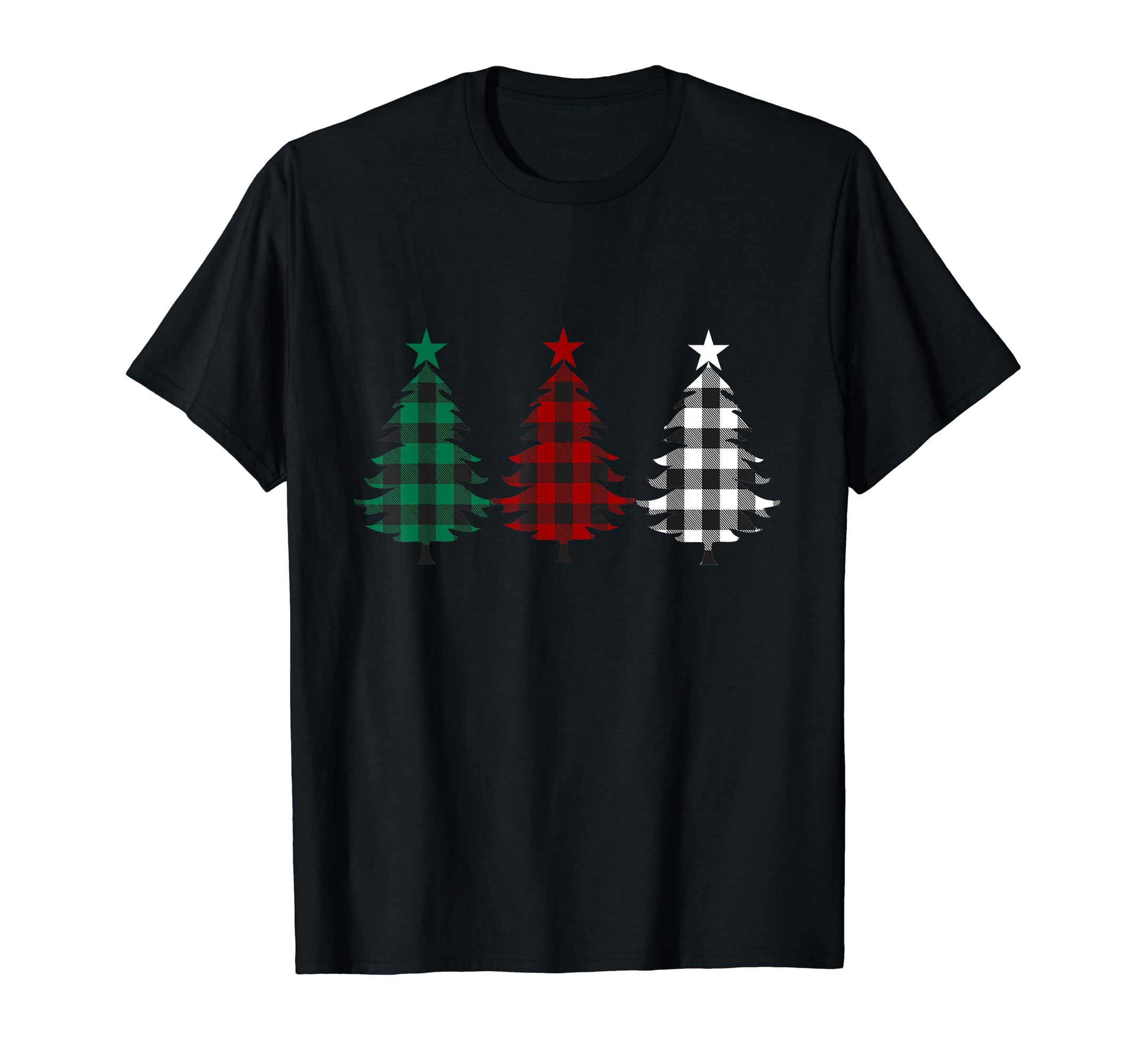 Buffalo Plaid Christmas Trees Tee for Mom Dad and Kids T-Shirt