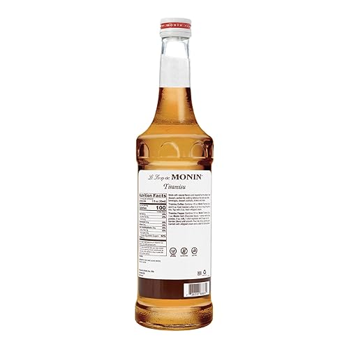 Miniatura 2 de Monin - Jarabe de tiramisú, ricos sabores de natillas, cacao, café y ron, ideal para café caliente o helado, cócteles de postre y batidos, vegano,
