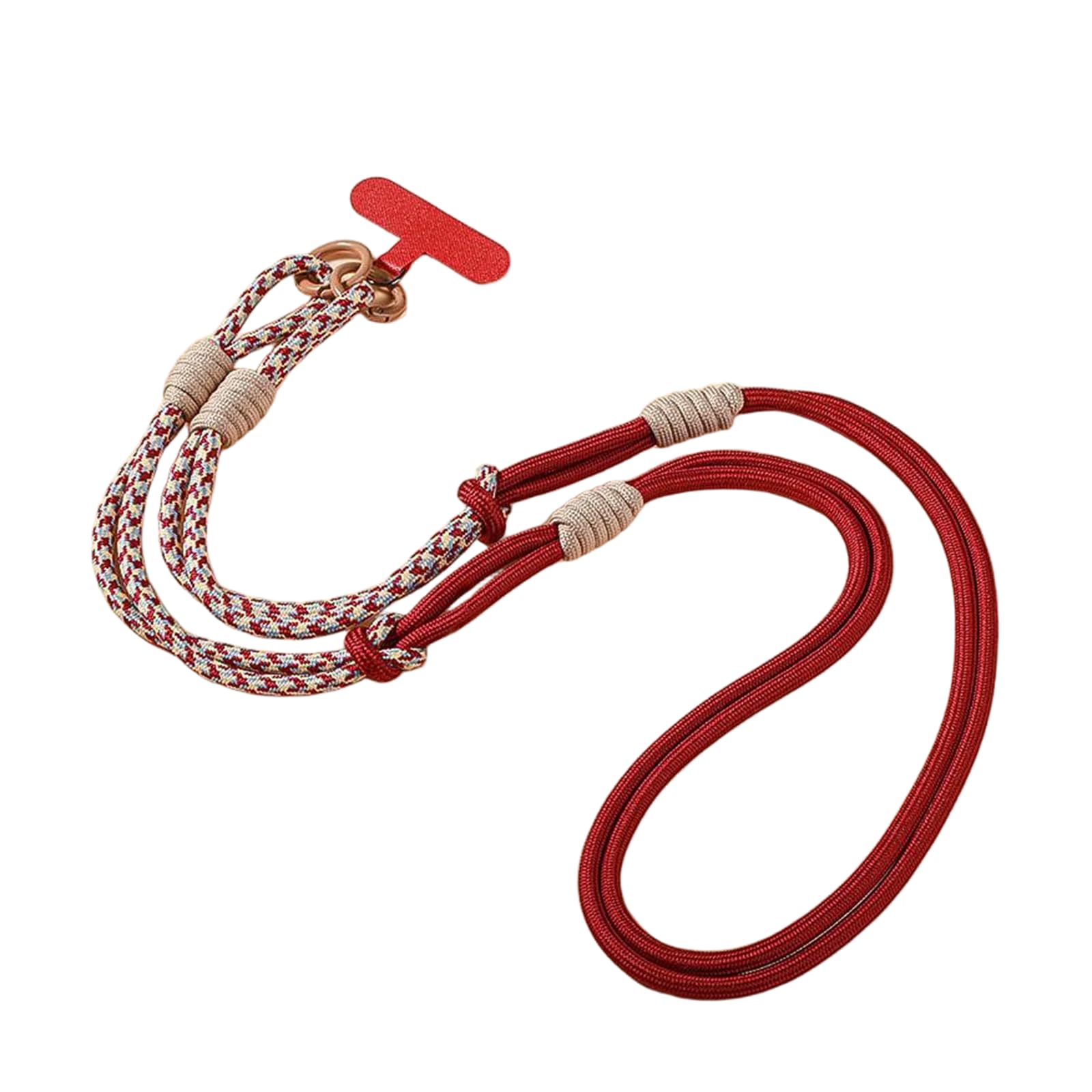 Mygigi Unisex Wine Red Braided Phone Crossbody Lanyard, Adjustable Neck And Wrist Strap With Quick Release Compatible With Most Smartphones (Wine Red)