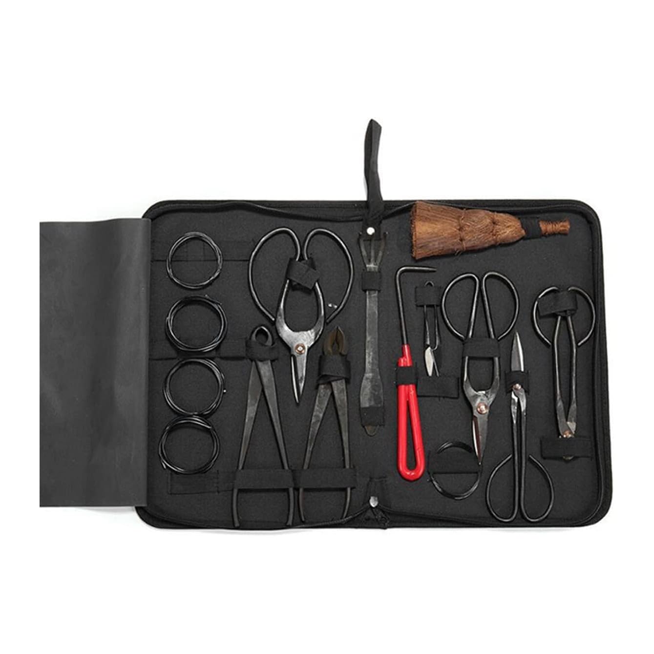 Herramientas de Jardinería Kit Juego de Herramientas de jardín, Juego Completo de 14 Piezas de Tijeras para Ramas de bonsái, Juego Completo de Herramientas de Acero al Carbono con Caja de Nailon ad