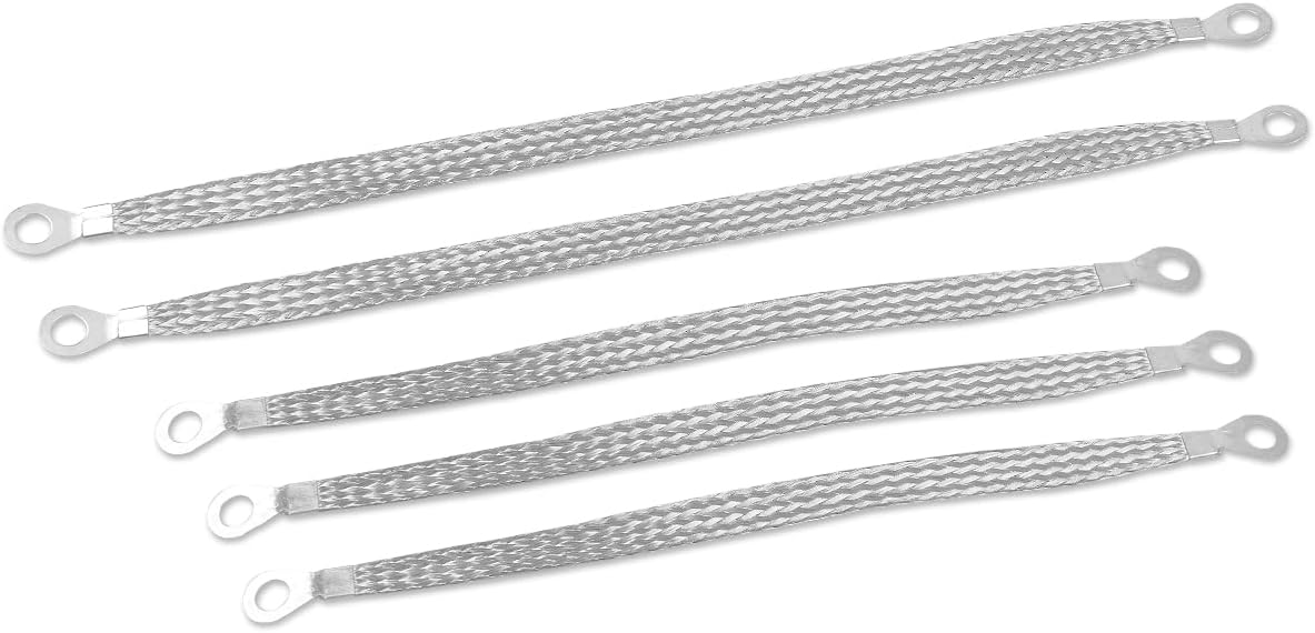 5Pcs Universal Automotive Ground Strap 10" x 1/2" & 2pcs 13