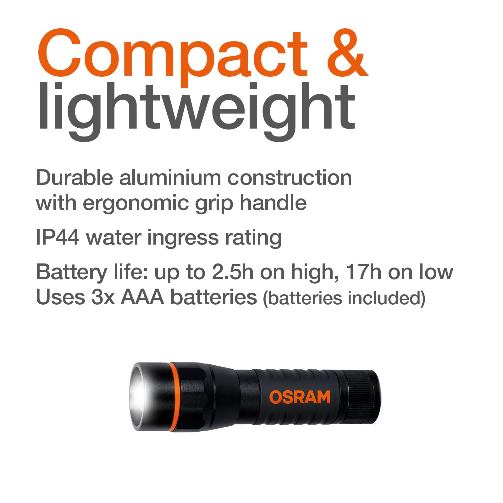 OSRAM LEDinspect Torch 450 Essential, Zoom Function, 450lm Brightness, 6500K, 3 Light Modes, LED Inspection Torch - Image 4