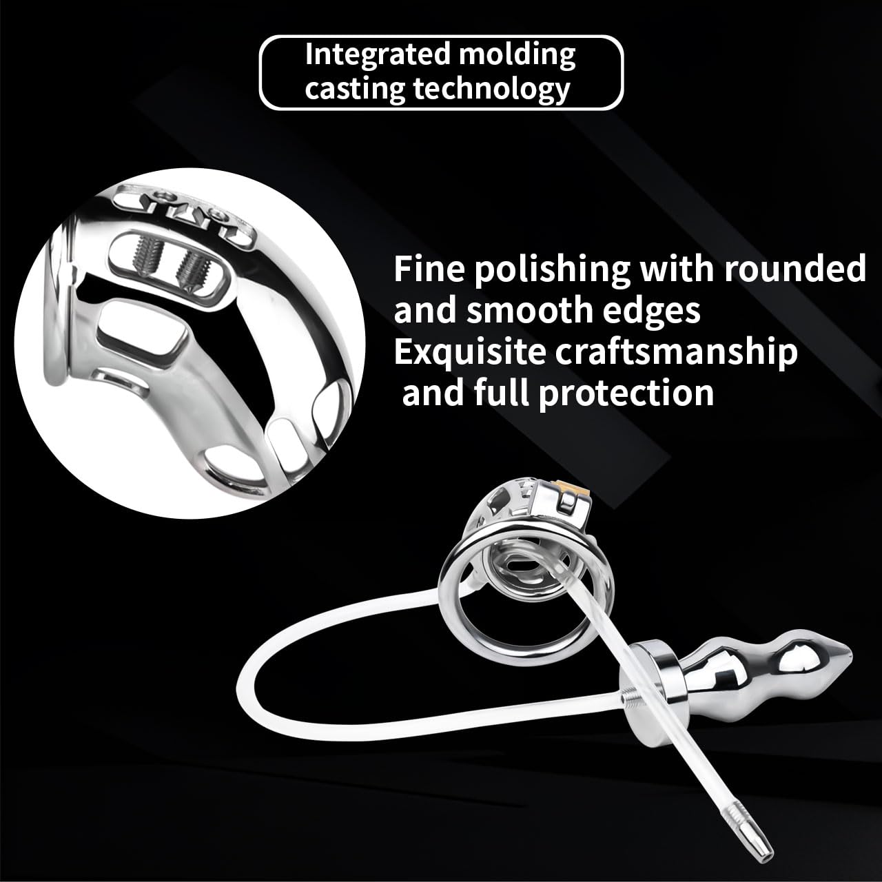 Chastity Cage Men Cage De Chasteté Métal Homme Petite Chastity Cage Pour Pénis Punition D'esclave Sextoyse Couple Plaisir (L,50MM)