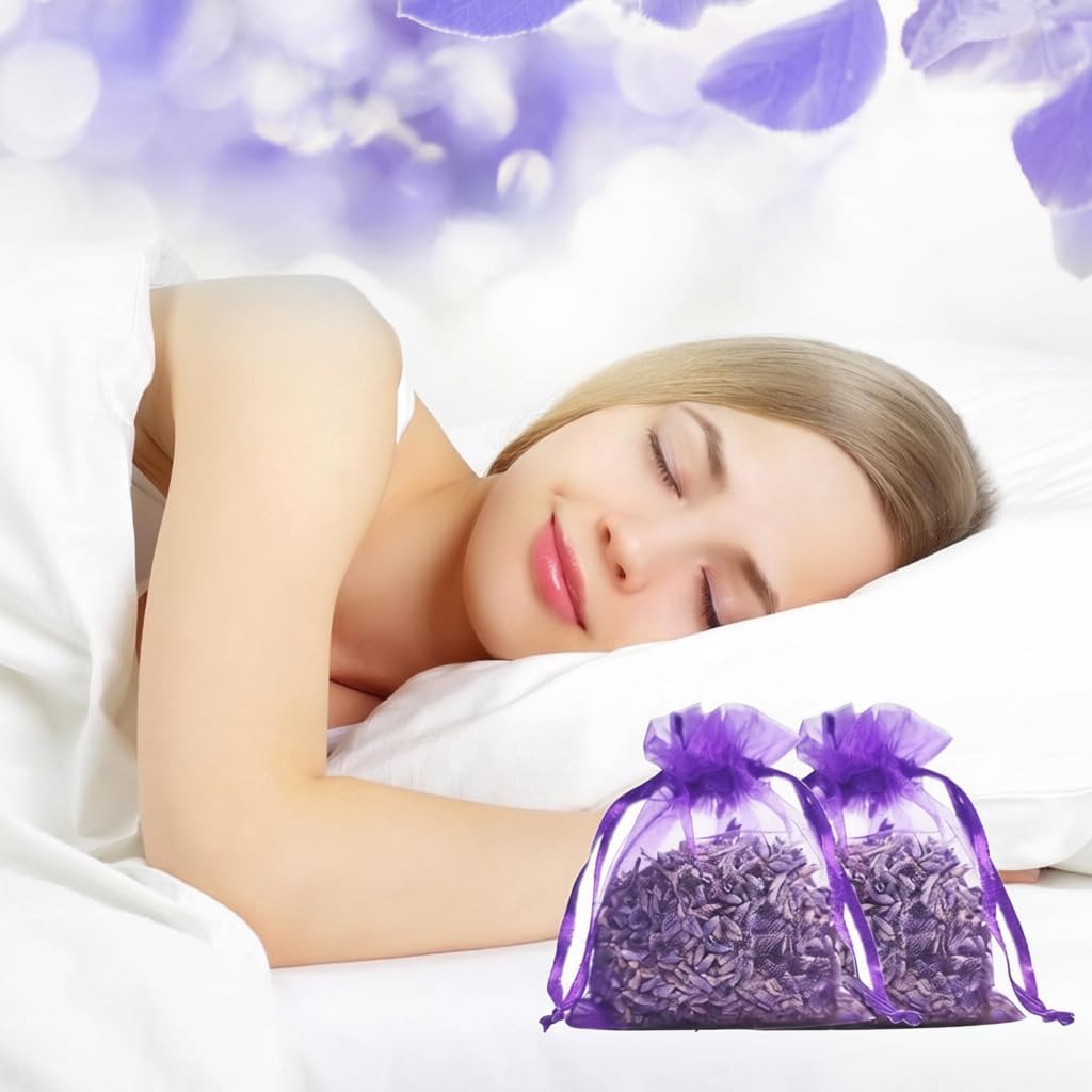 Dried Lavender Sachets for Drawers and Closets - 24 Pack Natural Lavender Flower Buds in Purple Organza Bags - Long Lasting Home Fragrance Potpourri Air Freshener for Clothes Storage - Image 3