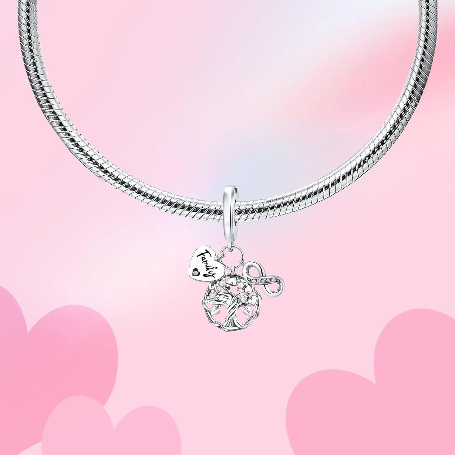 Bible Family Mom Wife Love Heart Dangle Charm 925 Sterling Silver Charms fits Bracelets and Necklace Pendant Bead Charms Jewelry Present for Women Family Friends - Image 2