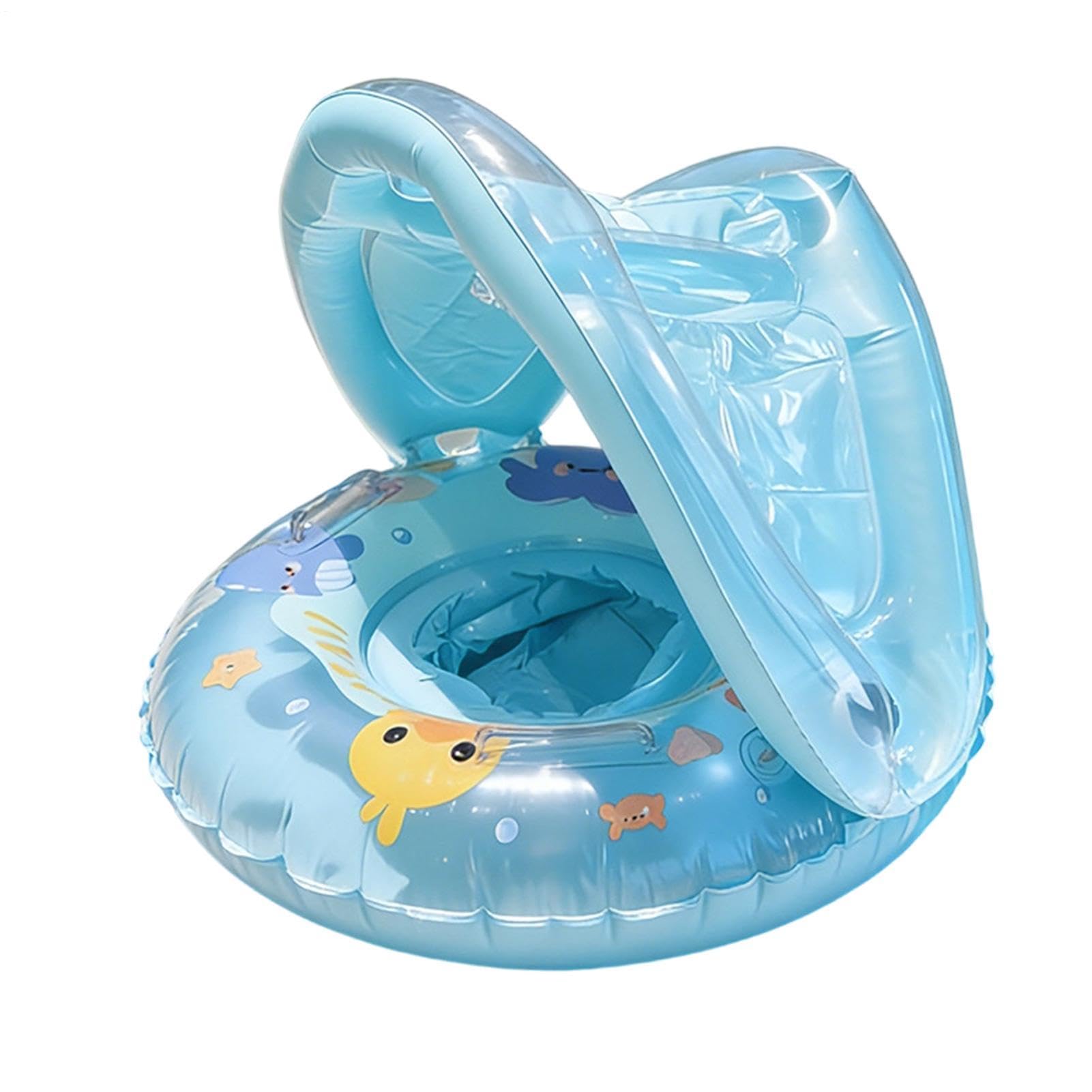 Galleggianti Gonfiabili Per Piscina, Uso Multiuso, Anello Da Nuoto Per Bambini Con Parasole - Galleggiante Per Protezione Solare Per Bambini, Sicuro E Stabile, Per Spiaggia Lago All'aperto Cortile Vac