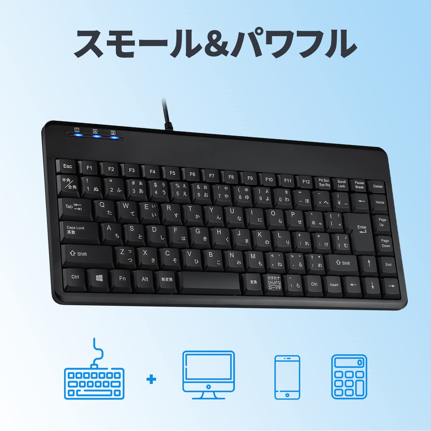 Amazon.co.jp: Perixx PERIBOARD-409 Wired Mini Keyboard - 5.9 ft