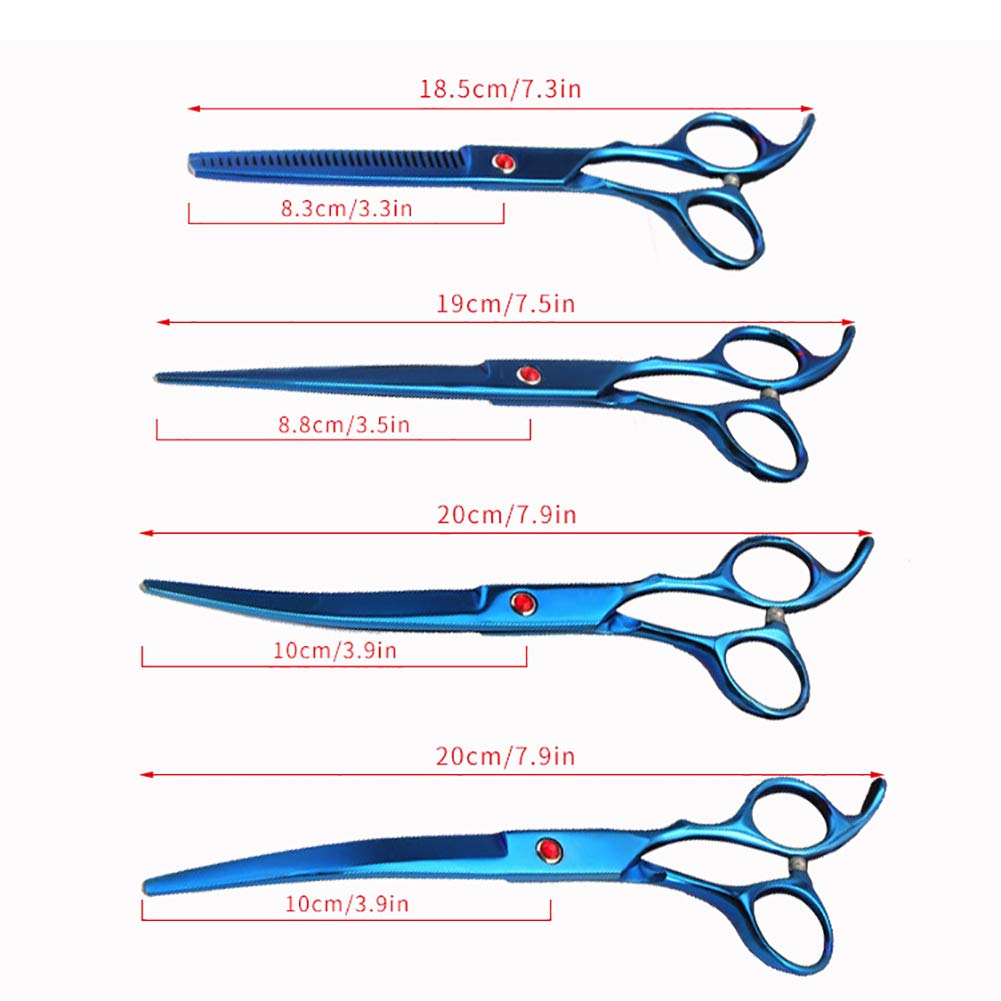 Stainless Steel Pet Scissors Set The Best Pet Grooming Scissors Suitable for Whole Body Use with Storage Bag Provided A (B)