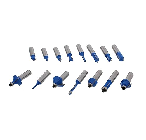 Miniatura 3 de ABN Brocas de enrutador de carburo de tungsteno de vástago de 12 pulgadas para carpintería - Juego de brocas de enrutador de madera 15p rectas, cola