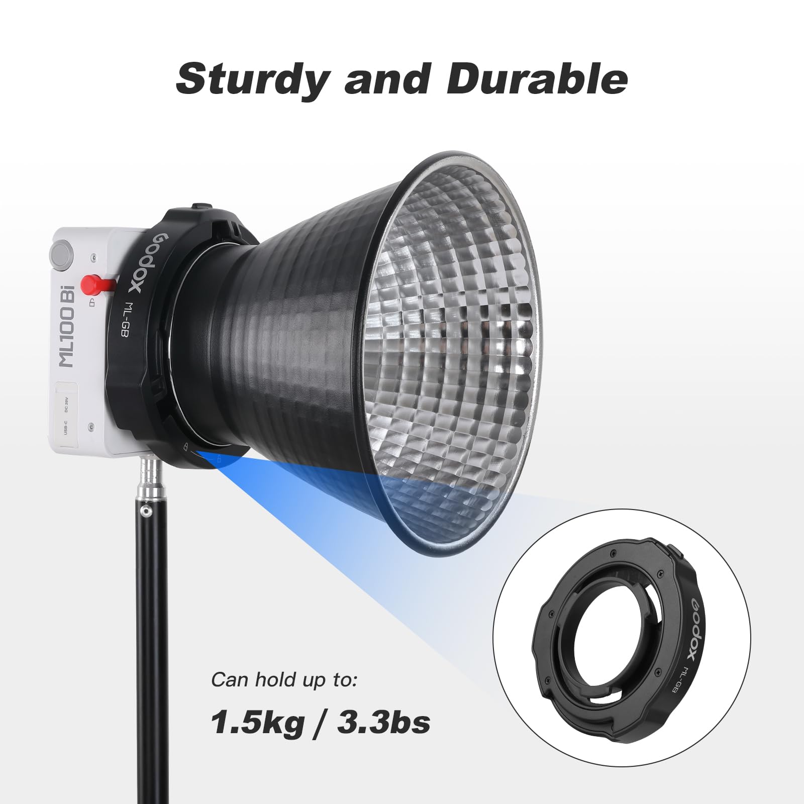 Godox ML-GB Adapter z mocowania Godox na mocowanie Bowens do Godox ML100Bi, ML60IIBi, ML30, ML30Bi, ML60, ML60Bi, akcesoria oświetleniowe
