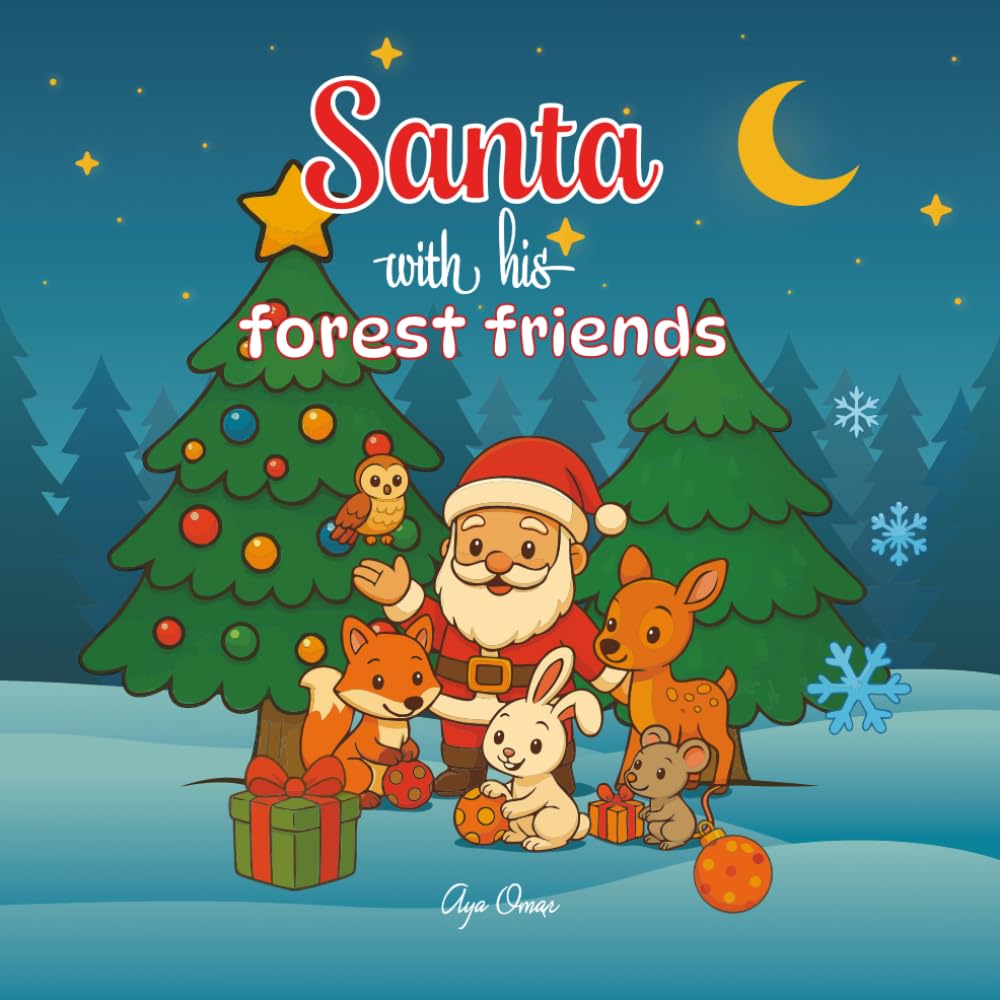 Santa with his forest friends: Christmas and New Year coloring book