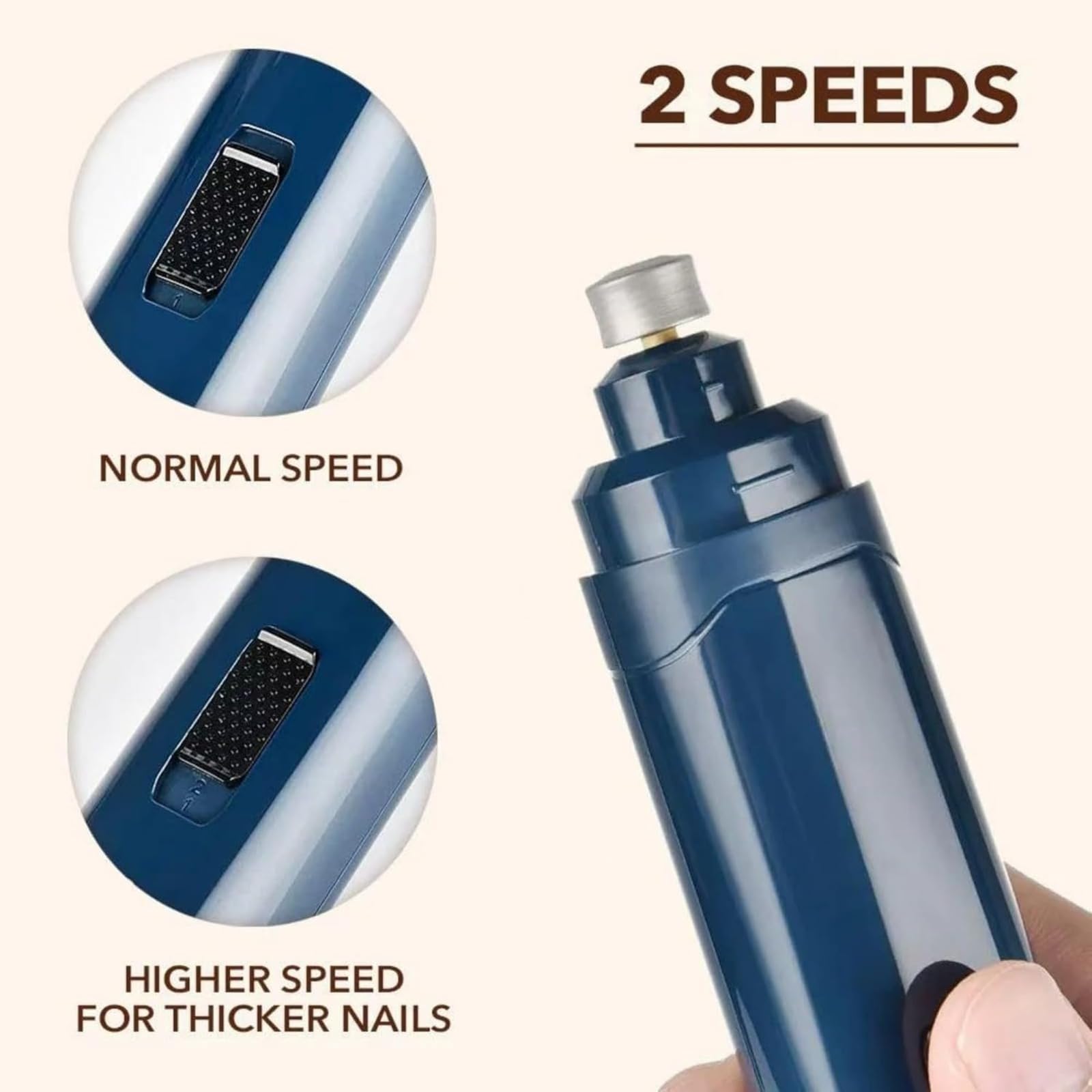 Molinillo de uñas recargable para mascotas, carga USB, bajo ruido, 2 velocidades, luz LED, lima eléctrica de uñas para perros, gatos, mascotas grandes y pequeñas