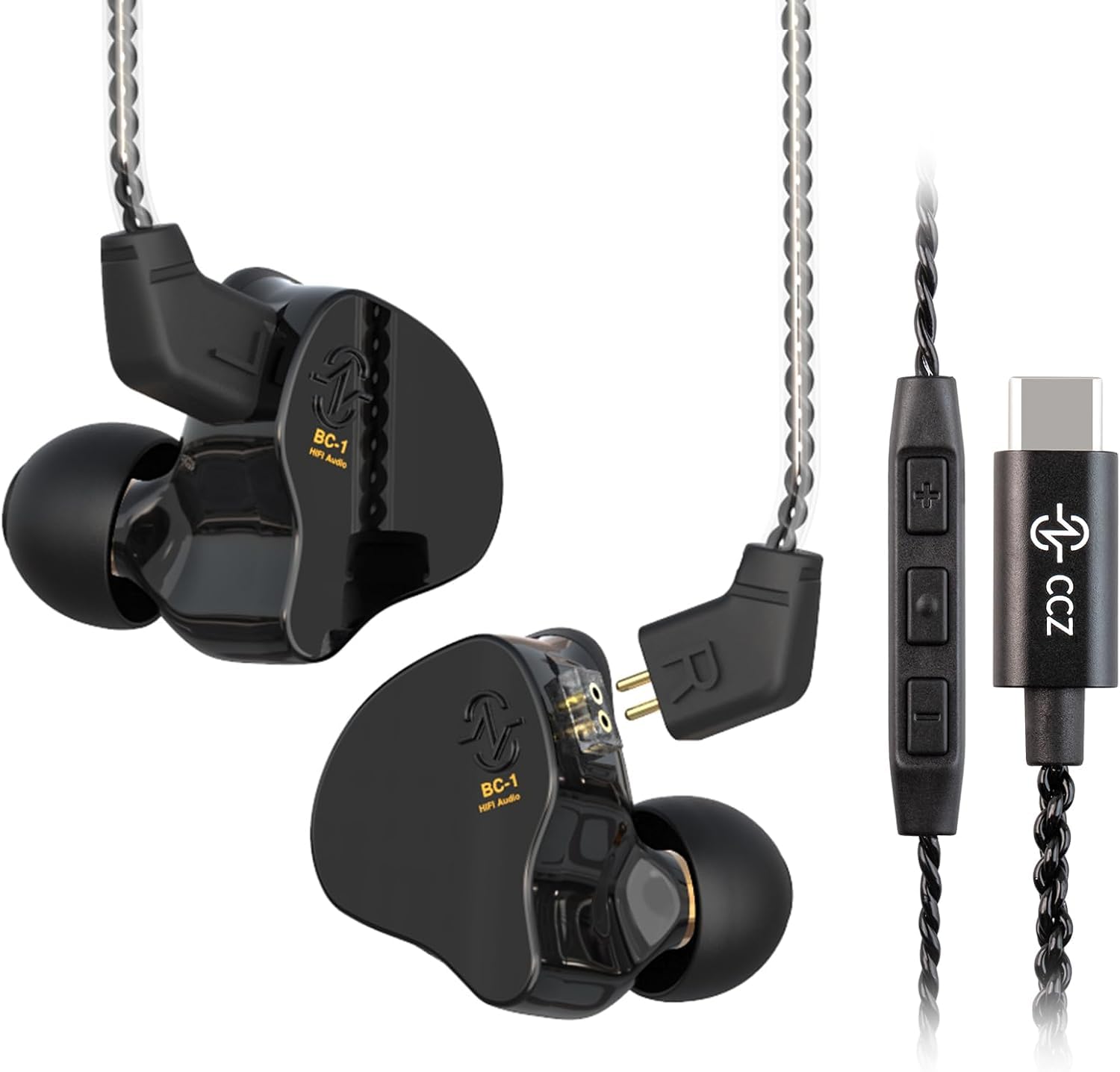 Yinyoo CCZ Melody Écouteurs filaires USB C IEM avec 10mm Double Circuit magnétique DD Ecouteurs Type C Cavité en PC pour iPad Pro 2022/2021/2020/2018/iPad mini6/iPad Air 5/4
