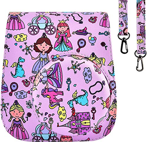 Kameratasche Tasche Kompatibel mit Fujifilm Instax Mini 11 Sofortbildkamera mit Schultergurt und Fotozubehör Tasche. (Purple Princess)