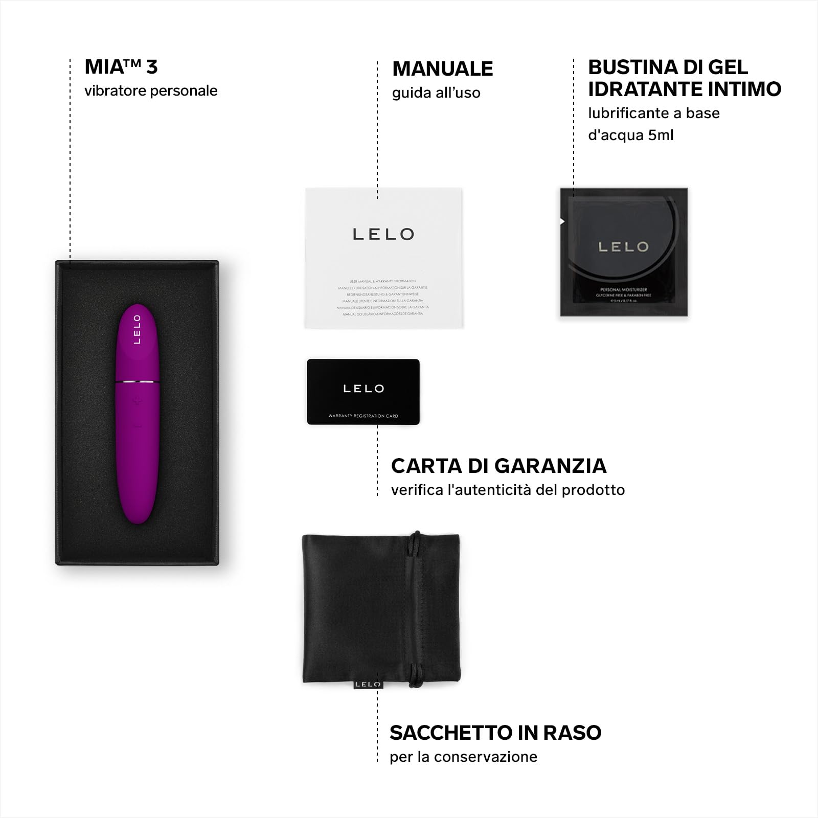 LELO MIA 3 Massaggiatore Personale Femminile, Vibratore per Donna con 8 Modalità di Piacere e un Nuovo Design Compatto, Deep Rose