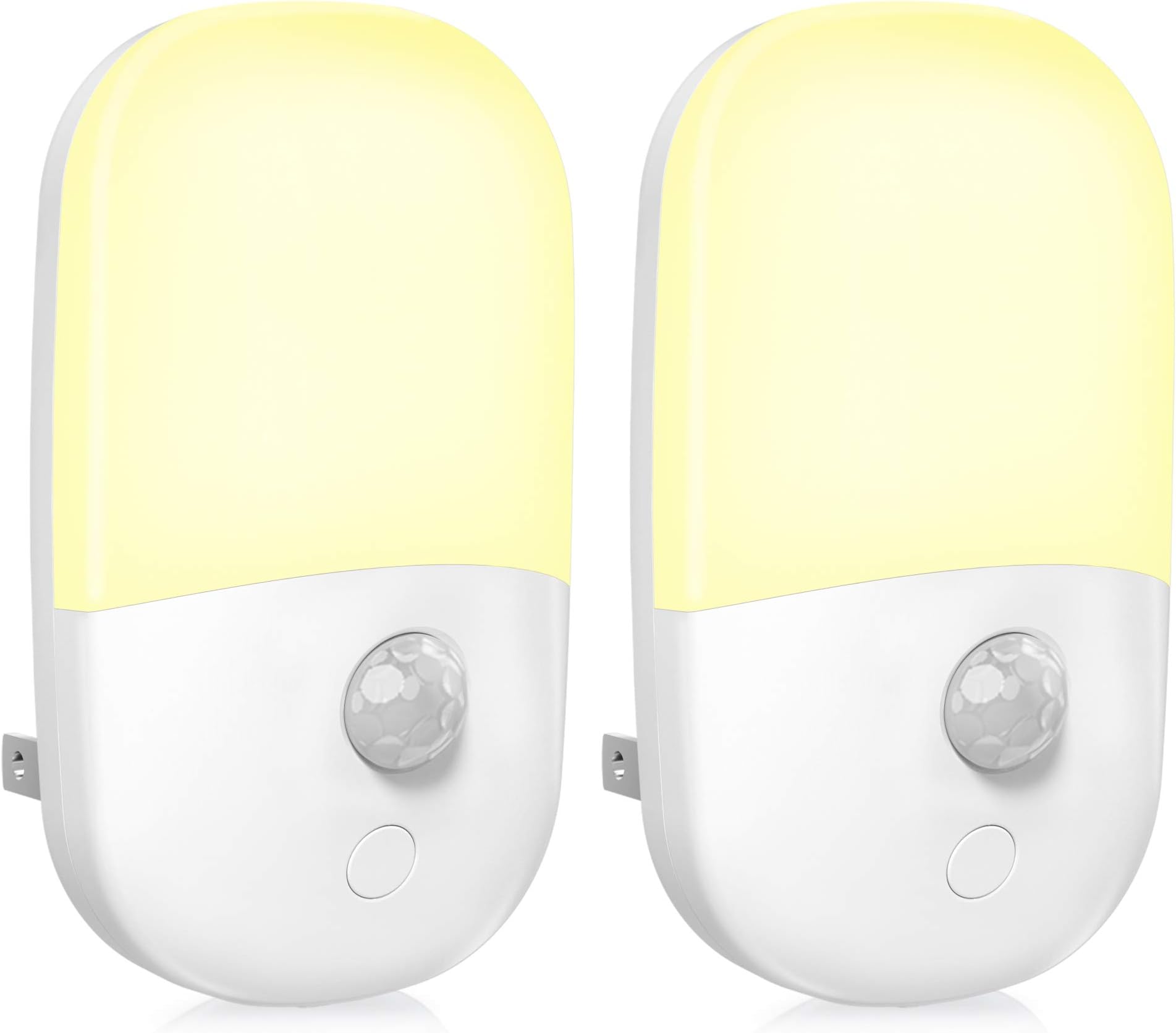MAZ-TEK Plug in Motion Sensor Dimmable Night Light, Soft Warm White LED Nightlight with Dusk to Dawn Motion Sensor, Adjustable Brightness for Bedroom, Bathroom, Kitchen, Hallway, Stairs,2 Pack