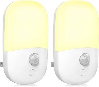 MAZ-TEK Plug-in Motion Sensor Dimmable Night Light, 2 Pack