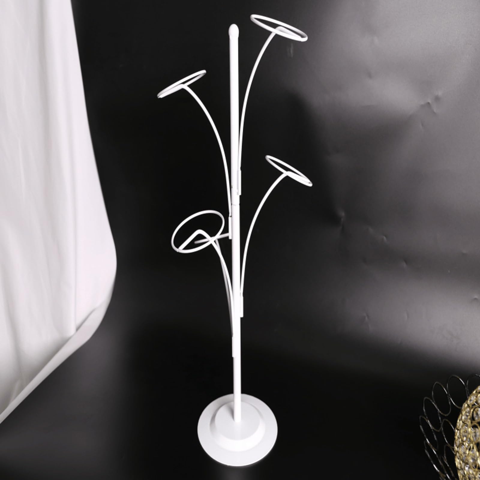 Soporte de sombrero de metal moderno con 5 ganchos redondos de pie Estante para gorra de béisbol Soporte de exhibición de almacenamiento de sombrero Organizador Soportes de metal modernos