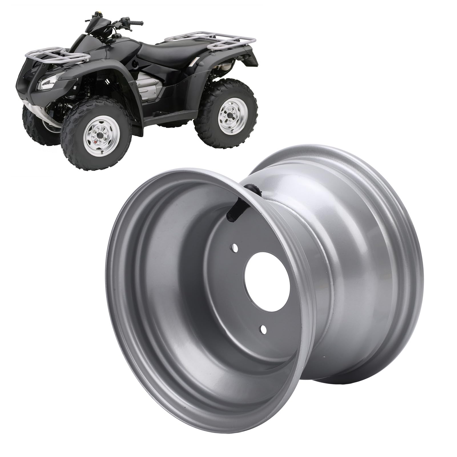 18x9.50-8 Rim de Roue ATV, Alliage en Aluminium, Quad Vélo Hors Route, Bords de Roue de 8 Pouces en VTT Conçus pour les VTT, Go Karts, Super (Trois trous (espacement des trous: