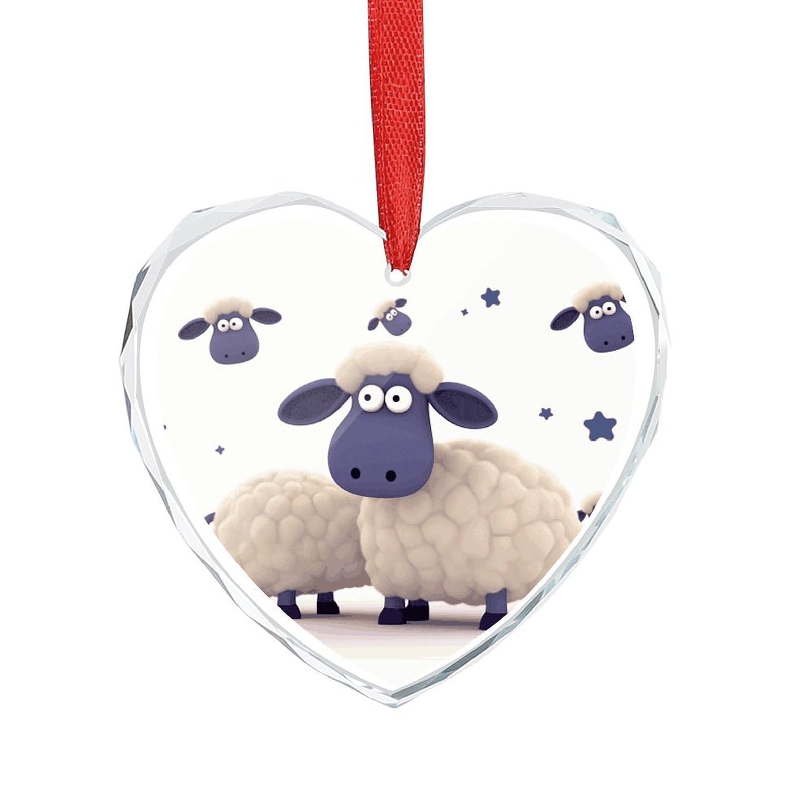 Wsoihfec Style Sheep Engagement Gifts For Couples, Glass Ornaments Just Married Bridal Shower Decor, Heart Keepsake Decor For Bride & Groom