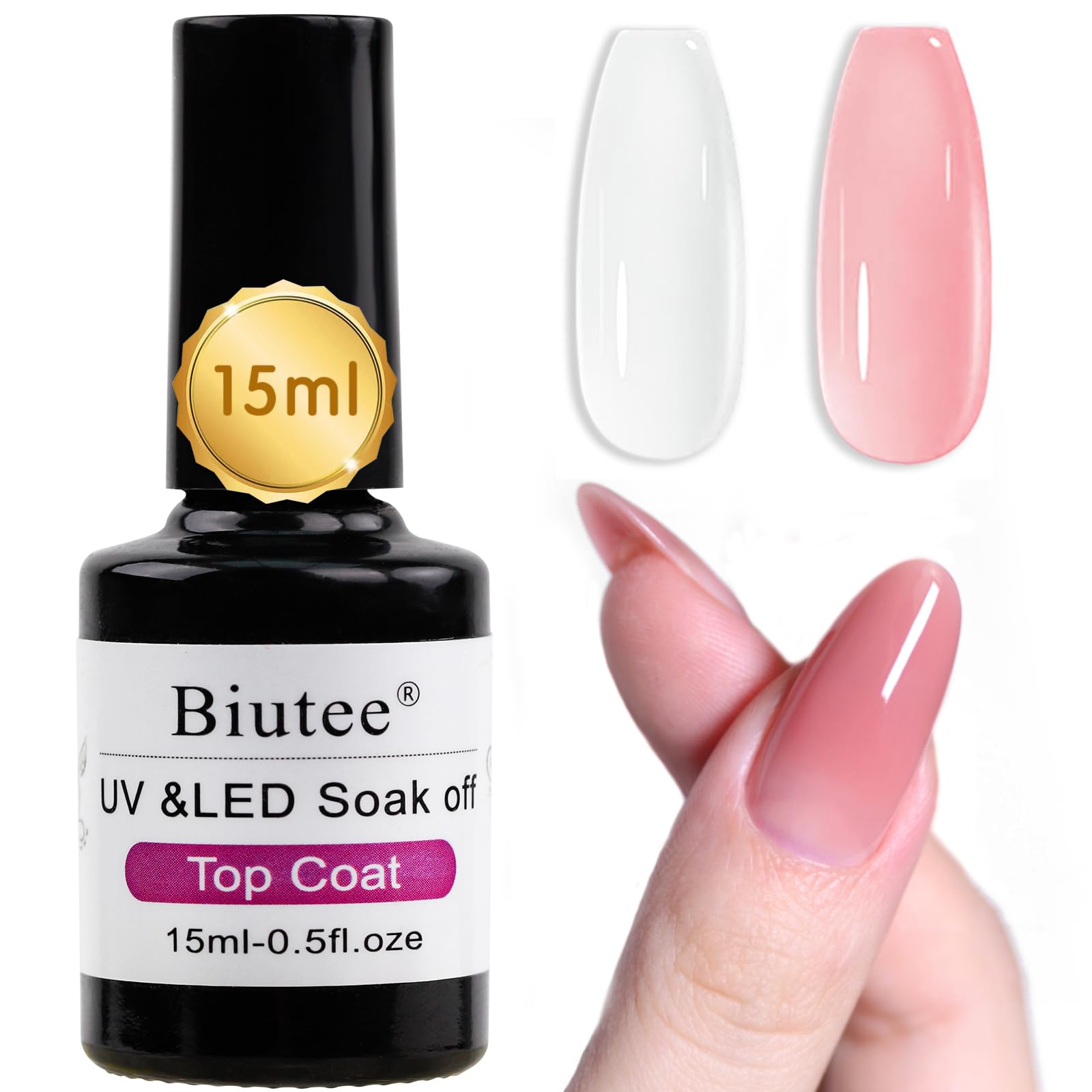 Biutee トップコート 15 ml ジェルネイル Biutee ベースコート (15mlトップコート)